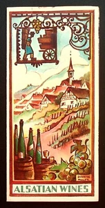 Alsatian Wines France French Alsace Travel Brochure 30s 40s Vine Map Photo Guide - Picture 1 of 7