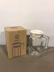 Toyo Nasic Carol Jug Clear Glass Jug With White Lid - 0.75 Litre Jug - Picture 1 of 12