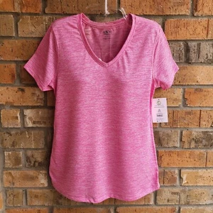 Athletic Works Women's Core Active Texture Knit Short Sleeve V-Neck T-Shirt XS - Picture 1 of 9