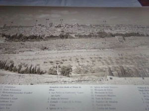 Vintage Aerial View Mount Olive Israel Panoramic Poster Double Sided Jerusalem - Picture 1 of 21