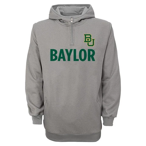 Baylor Bears NCAA 1/4 Zip Hooded Team Logo Grey Track Jacket Youth (S-XL) Cover