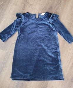 Jcrew girls sz 4 stretch velvet dress navy euc - Picture 1 of 1