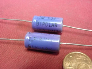 4x SELTEN! KONDENSATOR 1µF 63V=  "EFKO" TONFREQUENZ bipolar D=10x20mm      25581 - Picture 1 of 1