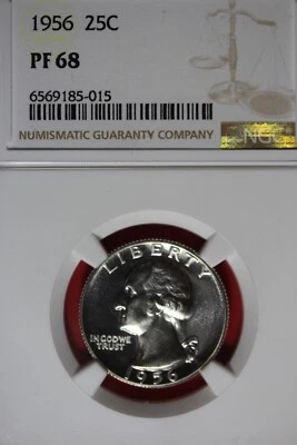 1956 NGC 25C PF68 WASHINGTON QUARTER #B48985 - Image 1 of 2