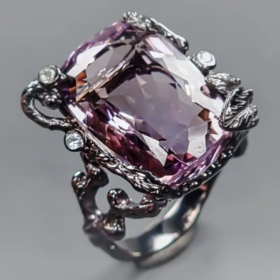 Anillo Ametrino Natural 27 ct Regalo Año Nuevo Plata de Ley 925 Talla 8/R433702 Foto 1 de 4