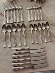 27-teiliges Lenox Vintage Juwel mattiertes Edelstahl Besteck Service für 5+ - RL - Bild 1 von 9