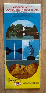 1974 ~ Sunoco ~ Mapa de ruta de Massachusetts, Connecticut, Rhode Island - Imagen 1 de 4