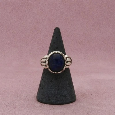 sterling silver braided sodalite cabochon ring size 6 - Image 1 of 3