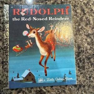 A Little Golden Book  RUDOLPH The Red Nosed Reindeer VTG 1976 Barbara Hazen - Picture 1 of 4