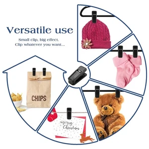 Hanger Clips 40 Pieces Multi-Purpose Plastic Clips Hanging Drying Clothes Black - Picture 1 of 3