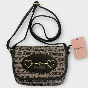 NEU Juicy Couture Gothic Status Heart to Heart schwarz grau Umhängetasche Handtasche - Bild 1 von 12