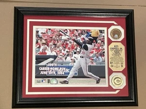 Griffey Jr 2004 Highland Mint 223/500 Reds 500 HR Photo, Dirt & 24KT Coin - Picture 1 of 7