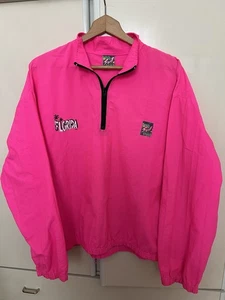 Surf Style Inc Vtg. Florida Windbreaker Neon Pink 1/4 Zip Pullover One Size - Picture 1 of 4