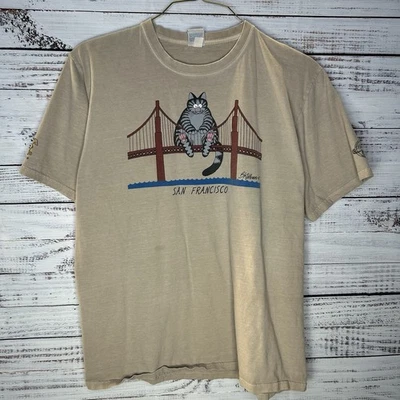 Camiseta Vintage B Kliban Cat Crazy Shirts Havaí São Francisco Califórnia Grande - Imagem 1 de 4