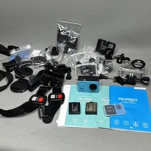 AKASO EK7000 4K Action Camera con 3 batterie, telecomandi, scheda 8 GB, accessori - Foto 1 di 14