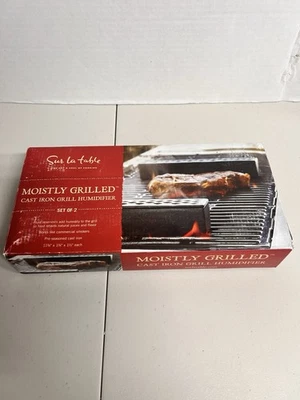 SUR LA TABLE Moistly Grilled Cast Iron Grill Humidifier (Set of 2) !! NIB!! - Image 1 of 4