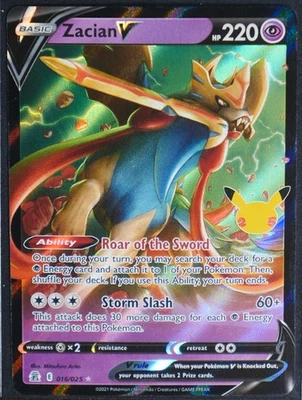 Zacian V Ultra Rare Celebrations 016/025 NM - Image 1 of 2