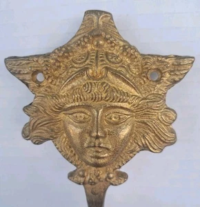 Vintage Messing verziert Hermes griechische Gott Göttin Wandhaken Aufhänger Halter - Bild 1 von 7