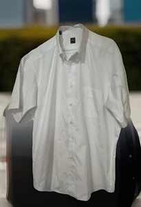 IKE BEHAR Smart Classic Elegant White Work/Casual Short Sleeved Shirt UK 17.5 - Picture 1 of 3