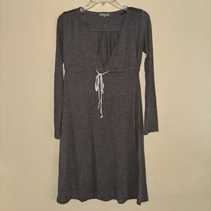 Vestido James Perse Gris Cómodo Manga Larga Corbata Cintura Talla 1/S - Imagen 1 de 8