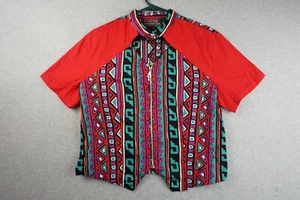 Vintage Ozark Mountain 90's Crop Shacket Top Shirt Size M Western Art To Wear - Picture 1 of 9