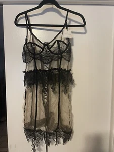 God saves queens Black see through lingerie Size M NWT - Picture 1 of 4