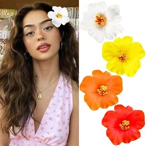 4 Pcs Hawaiian Plumeria Flower Hair Clips for Women Girls Hair Accessories - Picture 1 of 7