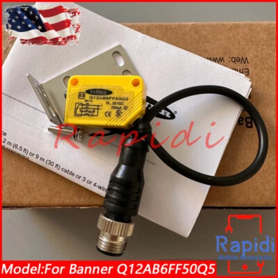 Photoelectric Sensor Switch 10-30VDC NPN/PNP For Banner Engineering Q12AB6FF50Q5 - Image 1 of 4