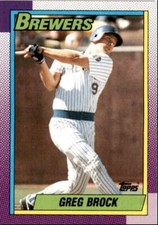 1990 Topps Baseball Cards Greg Brock Milwaukee Brewers #139