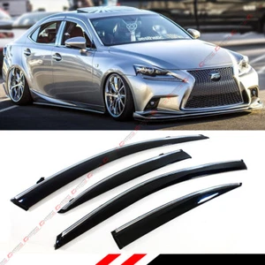 FOR 2014-20 LEXUS IS250 IS350 IS200T VIP STYLE CLIP ON SMOKE TINTED WINDOW VISOR - Picture 1 of 5