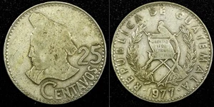 GUATEMALA Copper-Nickel 1977 25 Centavos KM# 278.1 (24 657) - Picture 1 of 3