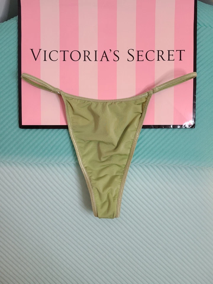 Braguita Tanga Victoria's Secret Microfibra Sedosa Tanga Tanga Talla M Verde De Colección Rara Foto 1 de 4