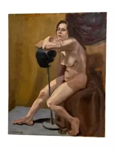 Oil Painting Portrait naked Woman signed by artist Linda Kolar - Picture 1 of 6