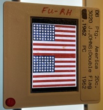 Jasper Johns "Double Flag” 35mm Color Slide. Pop Art Neo-dadaist
