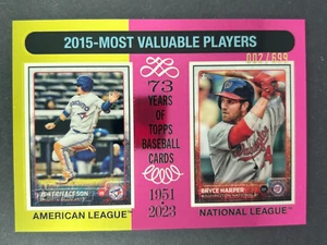 2024 Topps Heritage High #'s - 2015 MVP Harper / Donaldson #208 - Chrome 002/699 - Picture 1 of 2