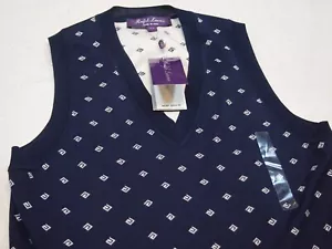 Ralph Lauren lila Etikett 100 % Seide Strick V-Ausschnitt Weste Top neu mit Etikett Small $ 890 marineblau - Bild 1 von 9