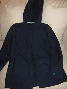 Womens small Wanderlust Traveler Zusa hooded Jacket navy blue ECO/F machine NWOT - Picture 1 of 10