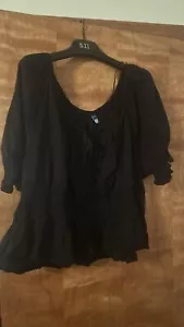 Puff-Sleeve Smocked Poet Blouse sz 4x OLD NAVY - Picture 1 of 6