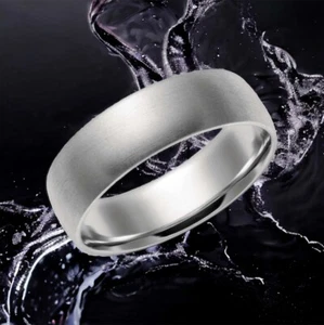 Edelstahl Ring mattes Finish Komfort passt einfach Hochzeitsband 4 mm 6 mm 8 mm - Bild 1 von 12