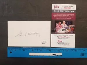VINTAGE NHL HOCKEY HAND SIGNED GUMP WORSLEY 3X5 CARD W/JSA COA (DS) 71422 - Picture 1 of 1