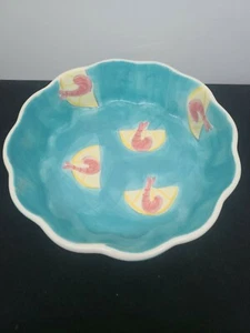 Magnolia Porcelain Shrimp Bowl by Emily West Beautiful and Colorful VGC  - Picture 1 of 7