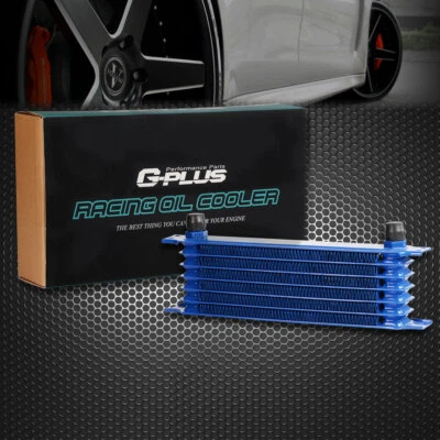 Universal 7 Filas AN10 Aluminio Transmisión Motor Enfriador de Aceite Azul Nuevo Foto 1 de 4