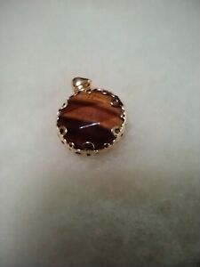 Tiger eye pendant with 24 carat gold filled setting