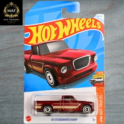 Hot Wheels 63 Studebaker Champ Red #155 Mainline 2024 Case H ∣ New HW Hot Trucks - Immagine 1 di 2