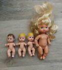 Vintage Barbie 3 Baby Krissy Dolls 1973 Bliźnięta Szczęśliwa Rodzina Miękkie Głowy i 1976 