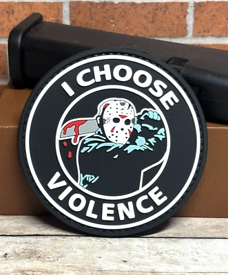 Tactical Morale PVC Patch - Jason Voorhees Patch - I Choose Violence Gun Patch