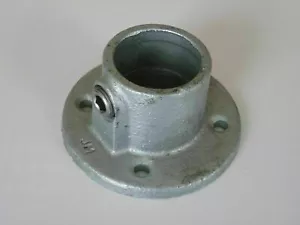 Rohrverbinder Temperguss Fußplatte Ø 21,3 bis 48,3 mm vollbadverzinkt (T131) - Bild 1 von 4