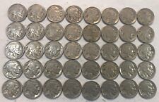 Whole ROLL of 40 FULL DATE Indian Head BUFFALO NICKELS. Common mixed dates. #19