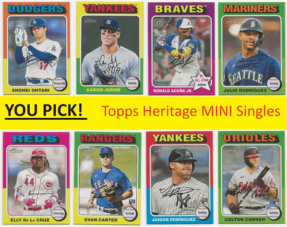 2024 Topps Heritage MINI Base Cards #101-300 YOU PICK U CHOOSE Complete Your Set - Image 1 of 1