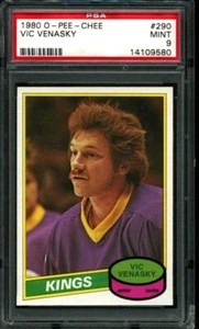 1980 O-PEE-CHEE VIC VENASKY #290 PSA 9 LOS ANGELES KINGS Graded Hockey Card Vintage - Bild 1 von 2